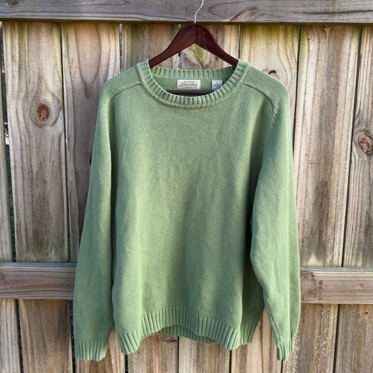 St. John’s Bay Cotton Crewneck Sweater – Soft Olive – Size M