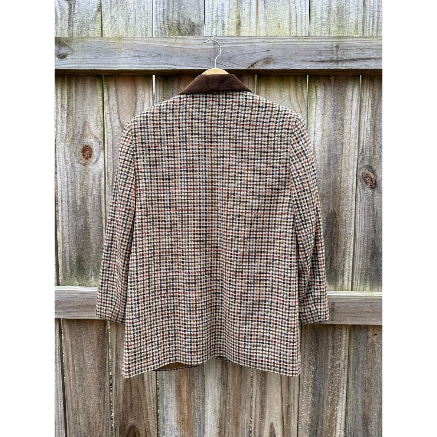 Vintage Sage Harbor Houndstooth Wool Blend Blazer