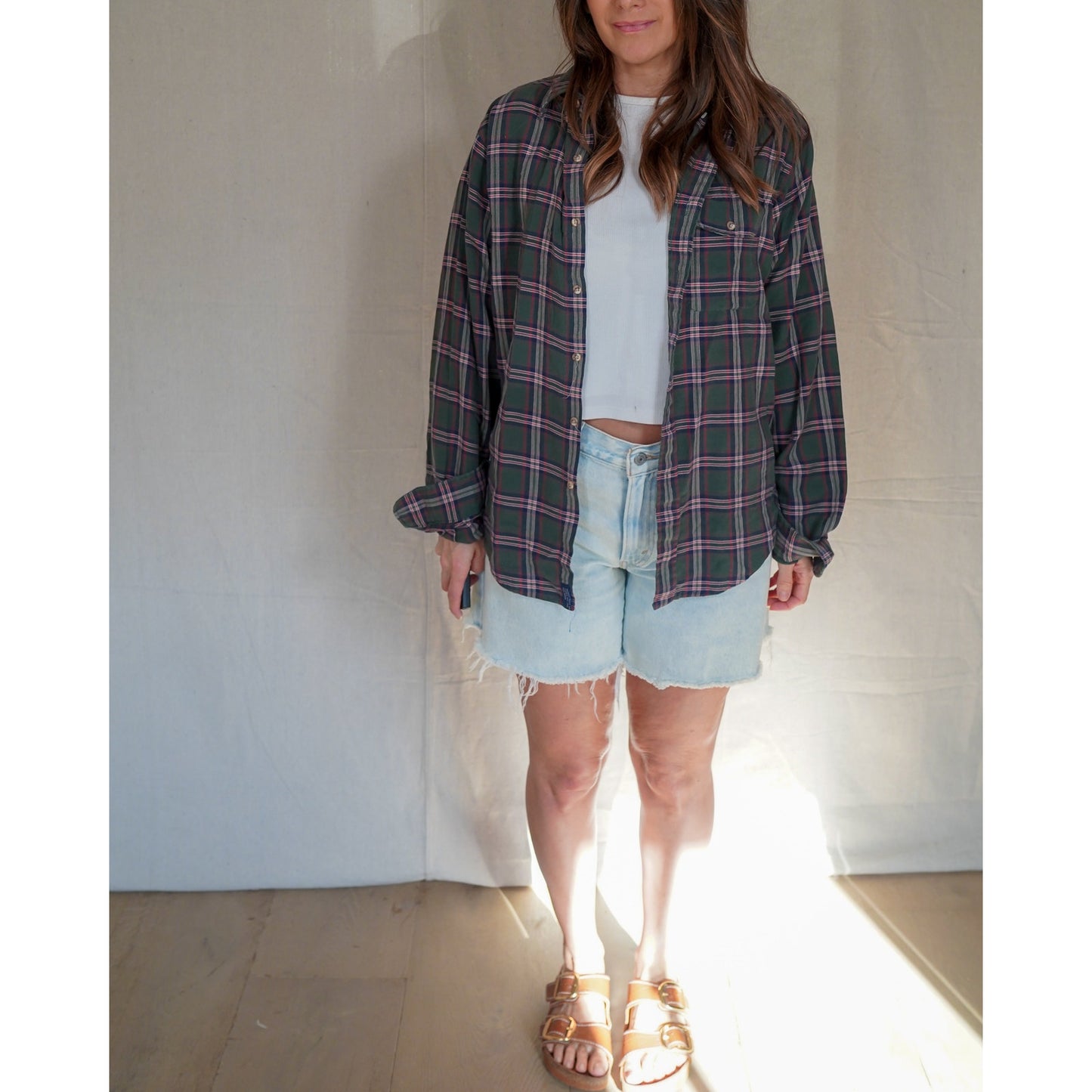 Lands’ End Plaid Cotton Button Down