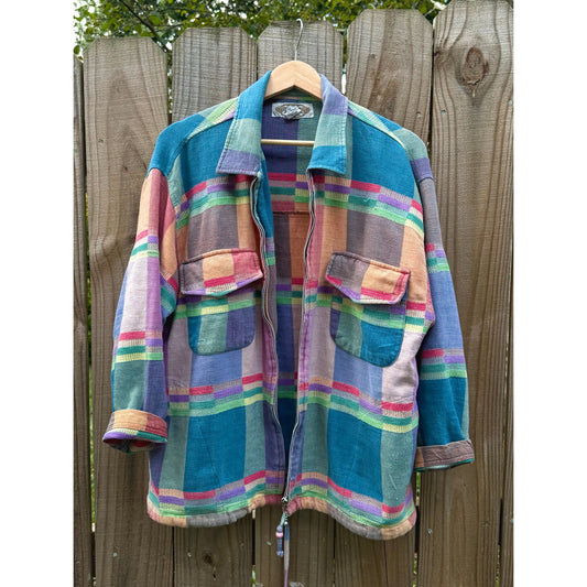 Vintage Angelina Plaid Cotton Jacket 90s Anthropologie