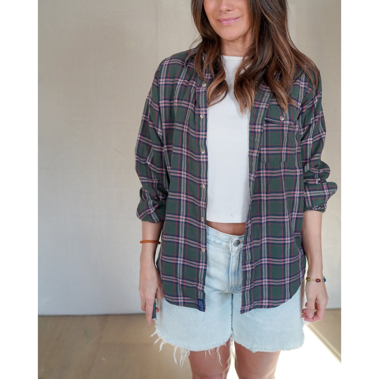 Lands’ End Plaid Cotton Button Down