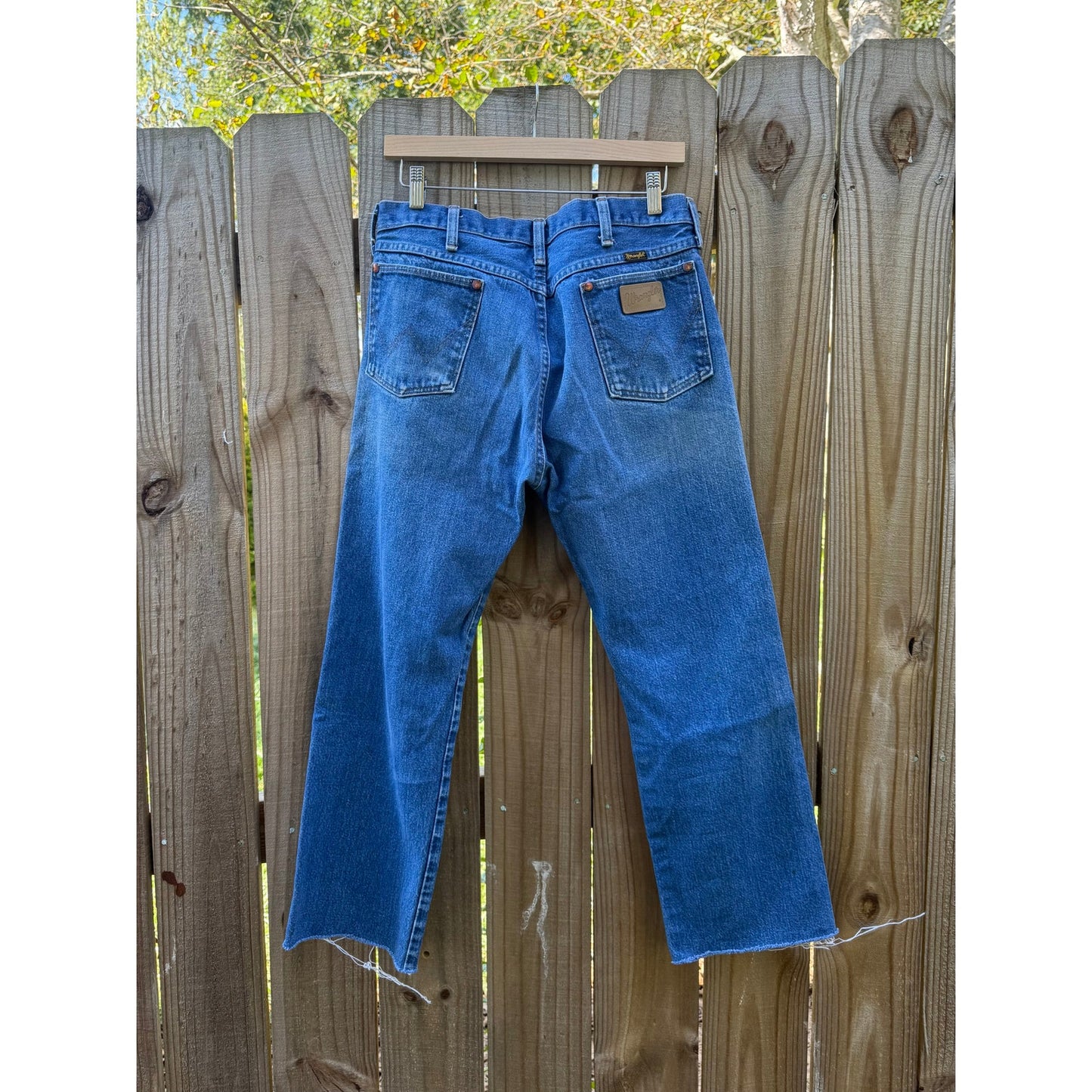 Vintage Wrangler Cropped Raw Edge Hem Straight Leg Jeans