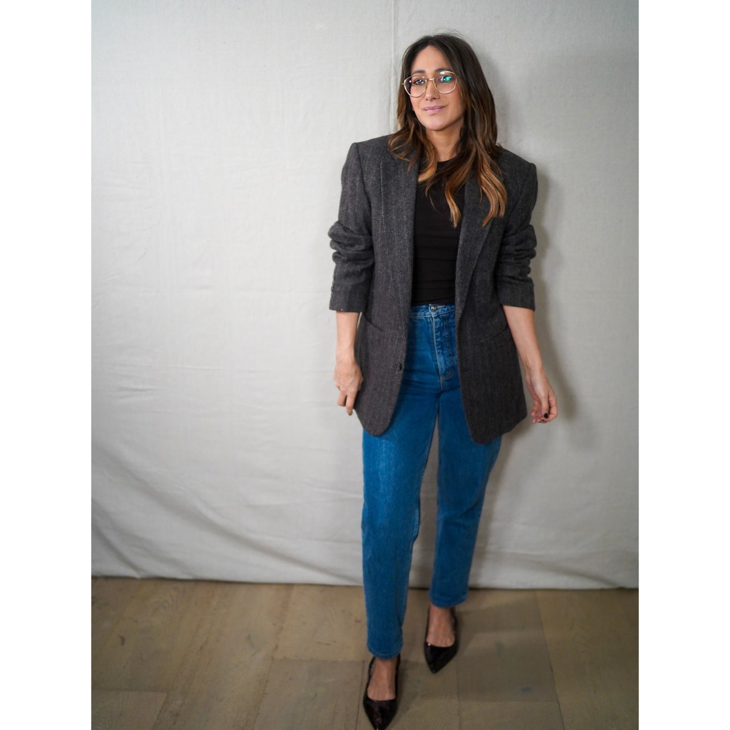 VINTAGE ANDHURST HERRINGBONE WOOL BLAZER