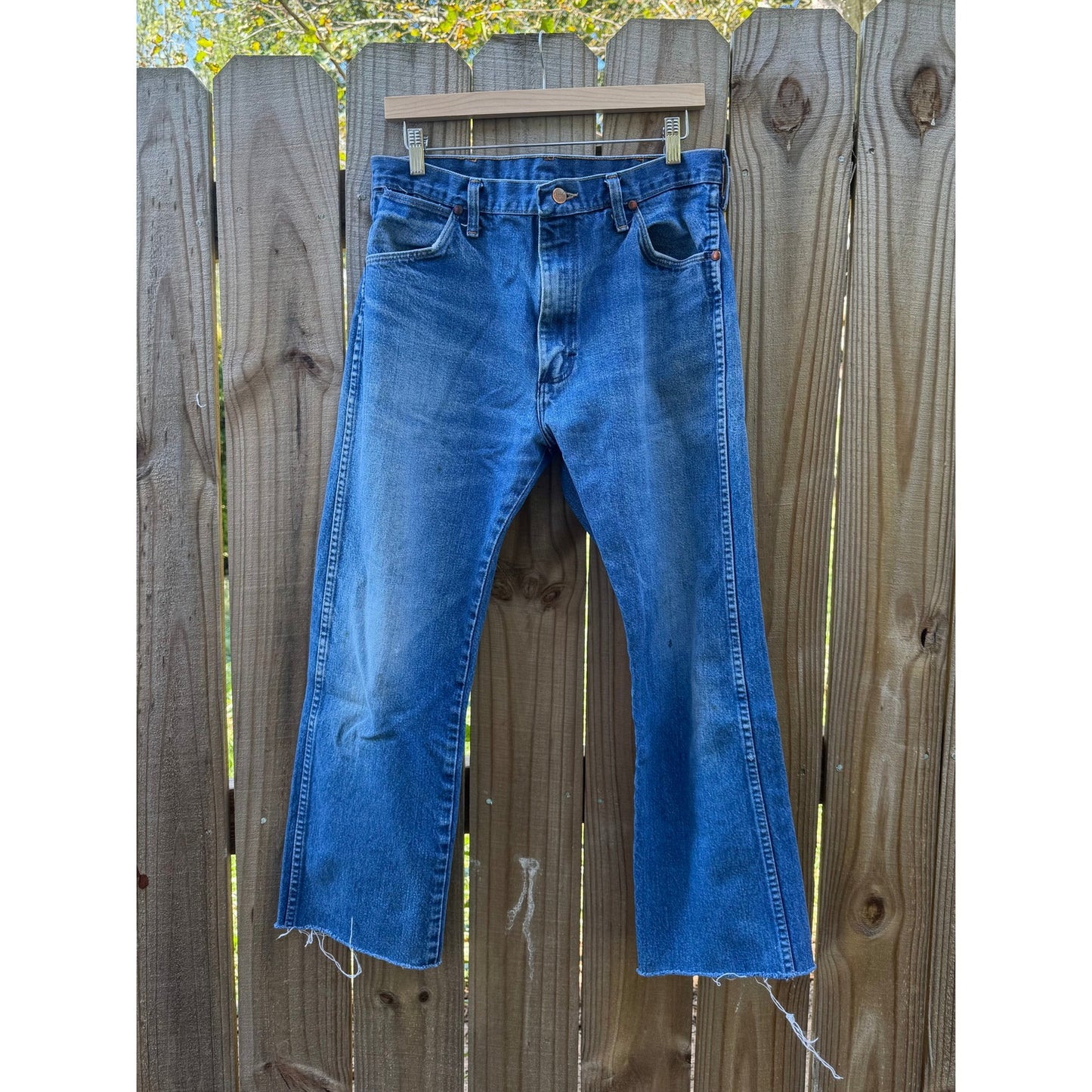 Vintage Wrangler Cropped Raw Edge Hem Straight Leg Jeans