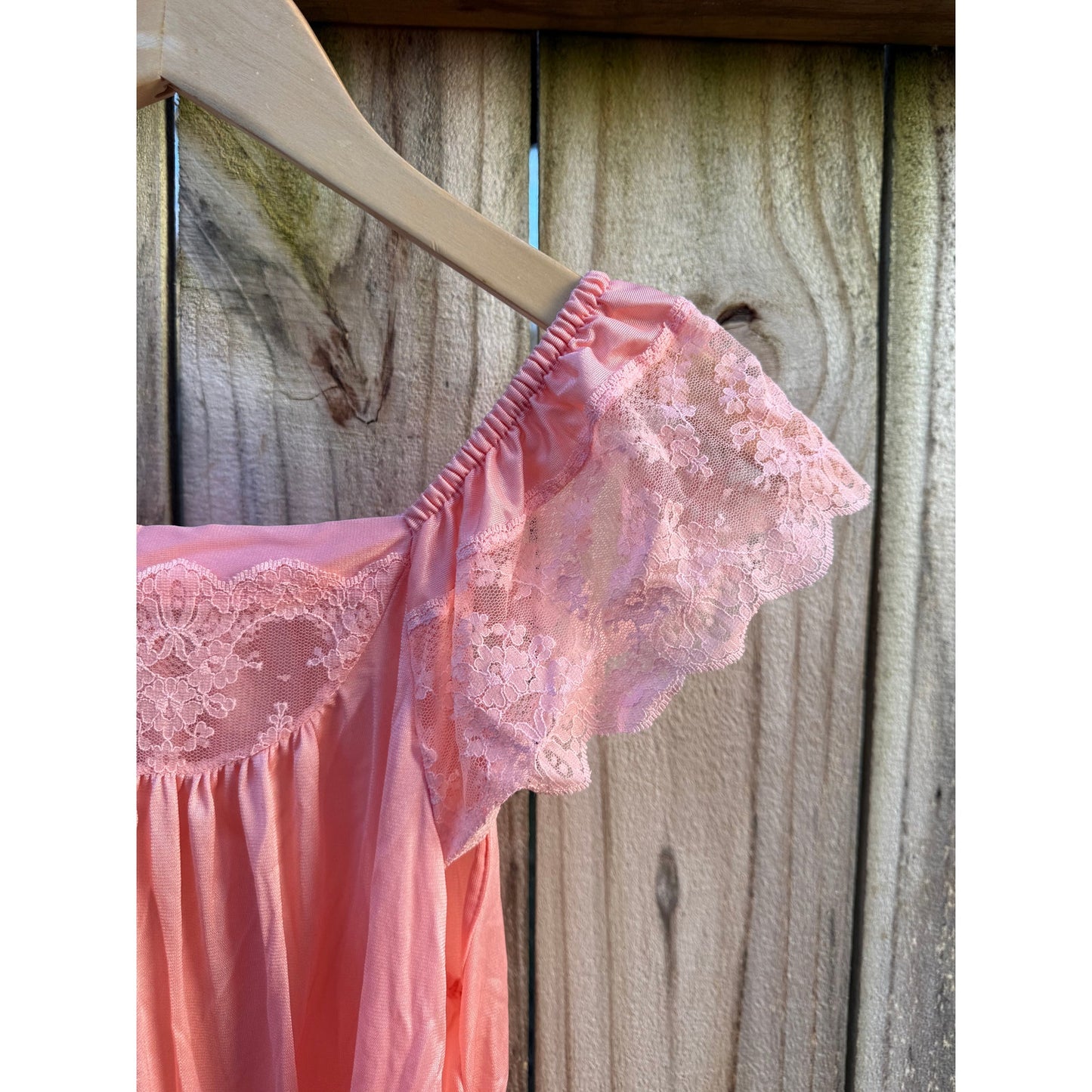 Vintage Blush Pink Lace Nightgown Dress – Sweetheart Valentine Slip