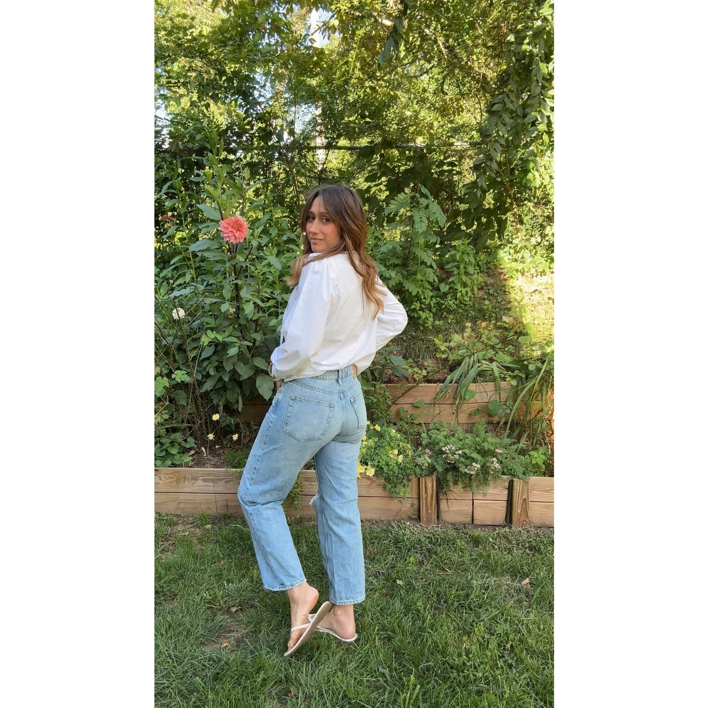 Low Waist Baggy Distressed Denim – Light Wash