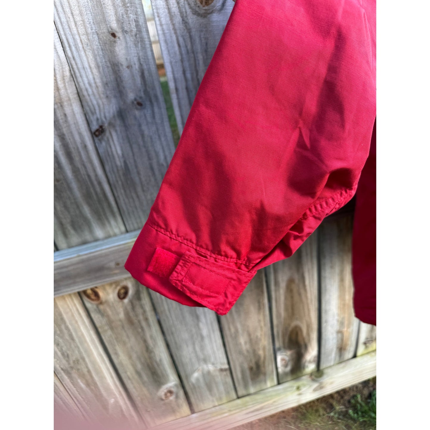 Woolrich Red Hooded Field Jacket / Plaid Lined Utility Coat