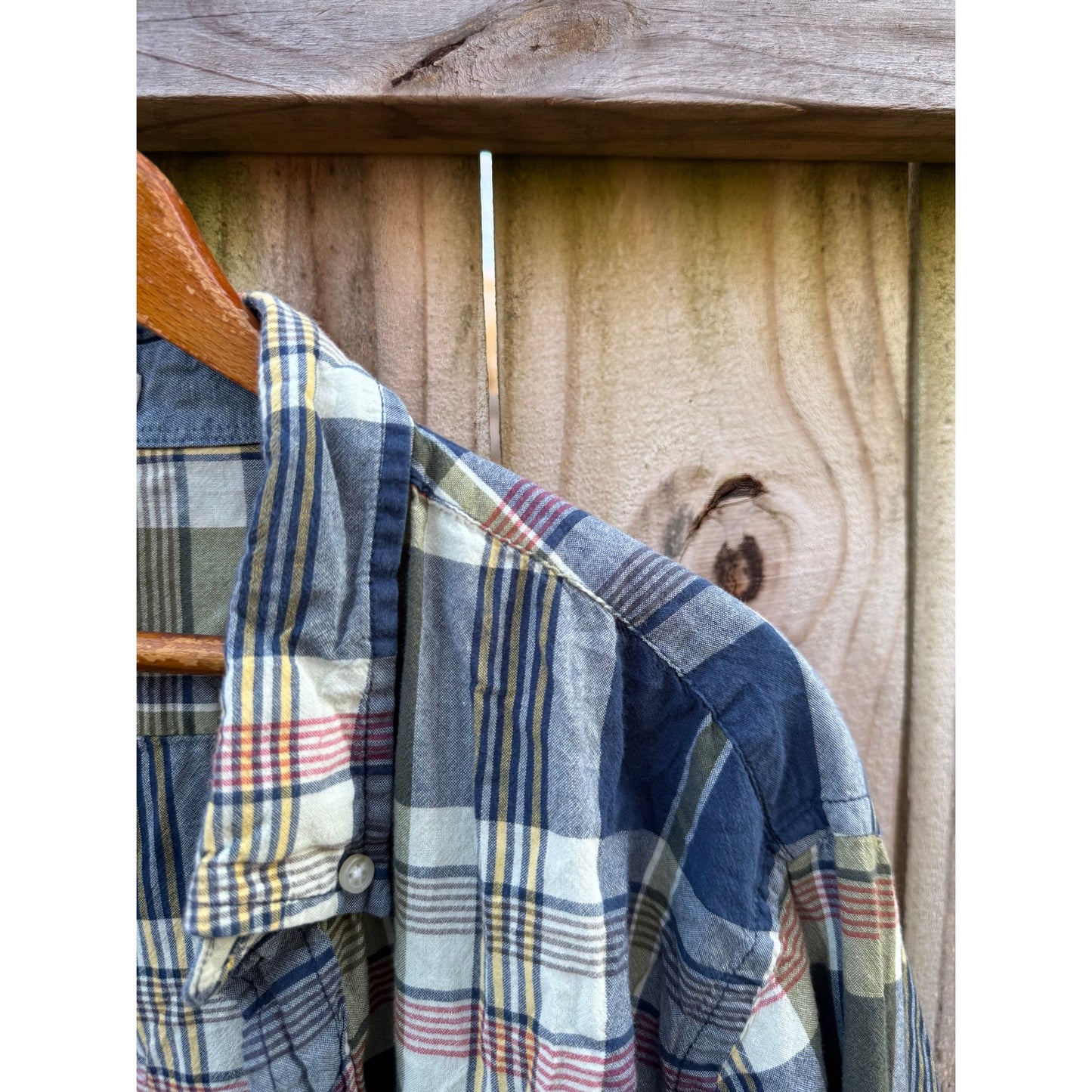 J.Crew Plaid Button Down Shirt / Washed Cotton Madras Workshirt / Oversized Layering Shirt