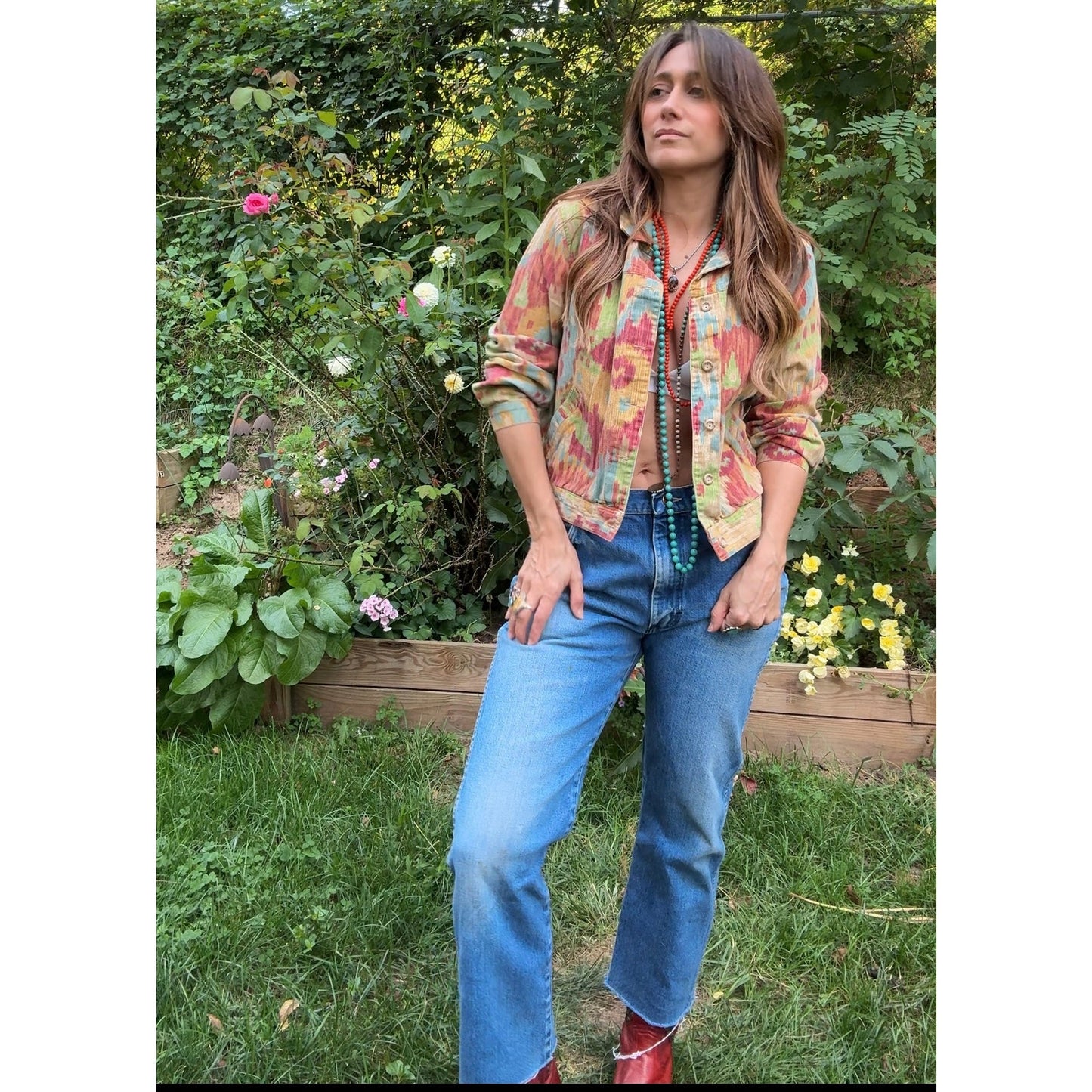 Vintage Wrangler Cropped Raw Edge Hem Straight Leg Jeans