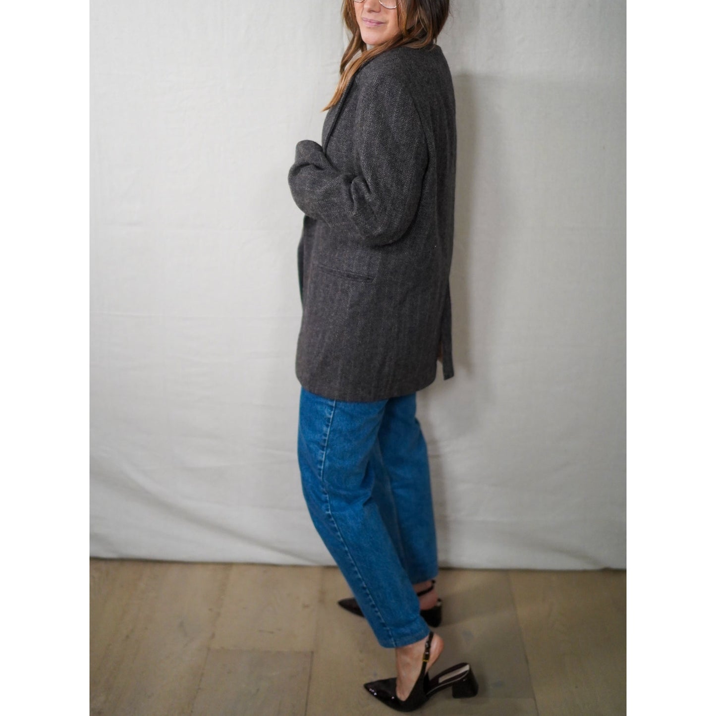 VINTAGE ANDHURST HERRINGBONE WOOL BLAZER