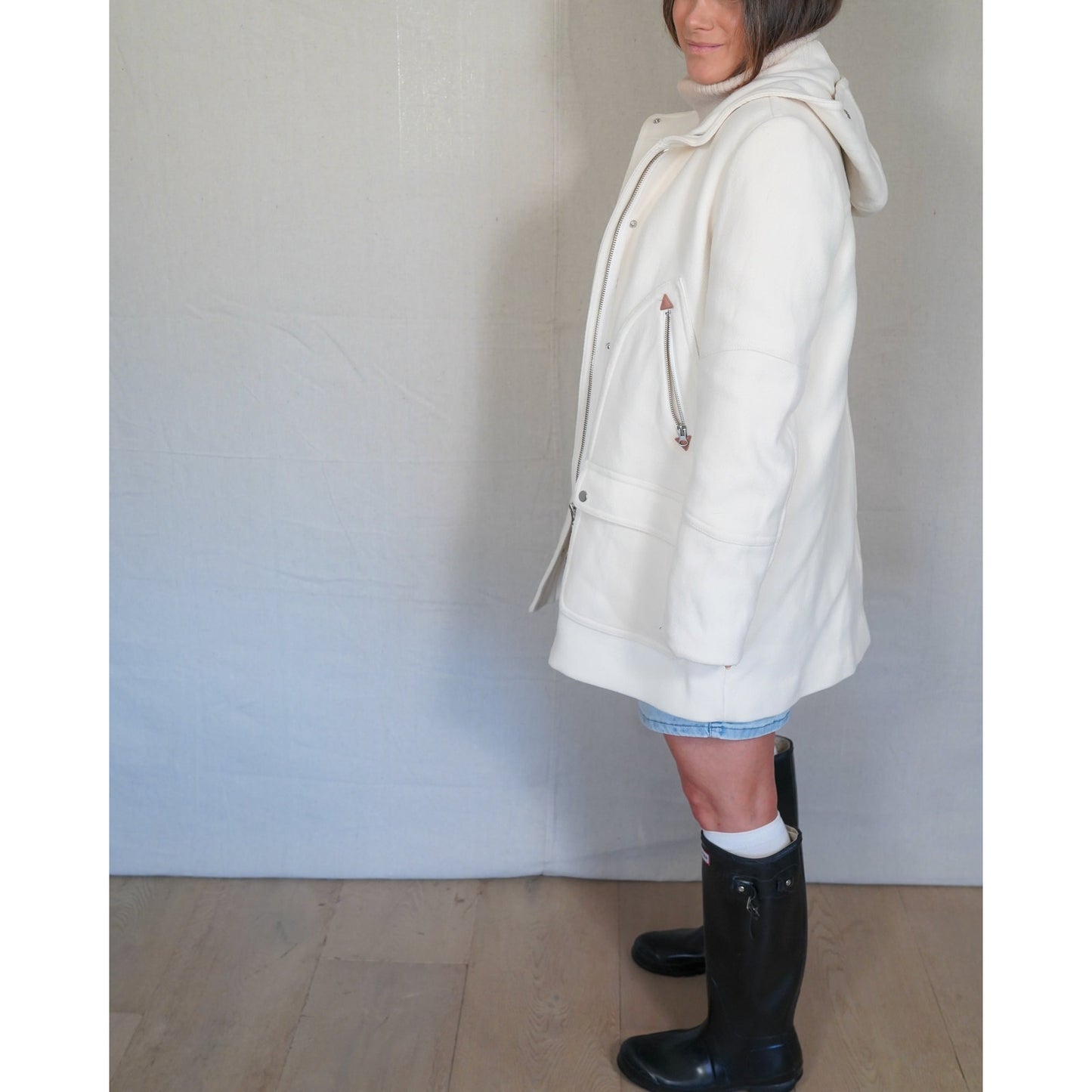 J.Crew Stadium Cloth Hooded Coat