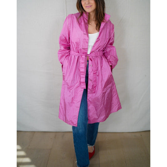 Vintage Bubblegum Pink Totés Raincoat Trench Y2K