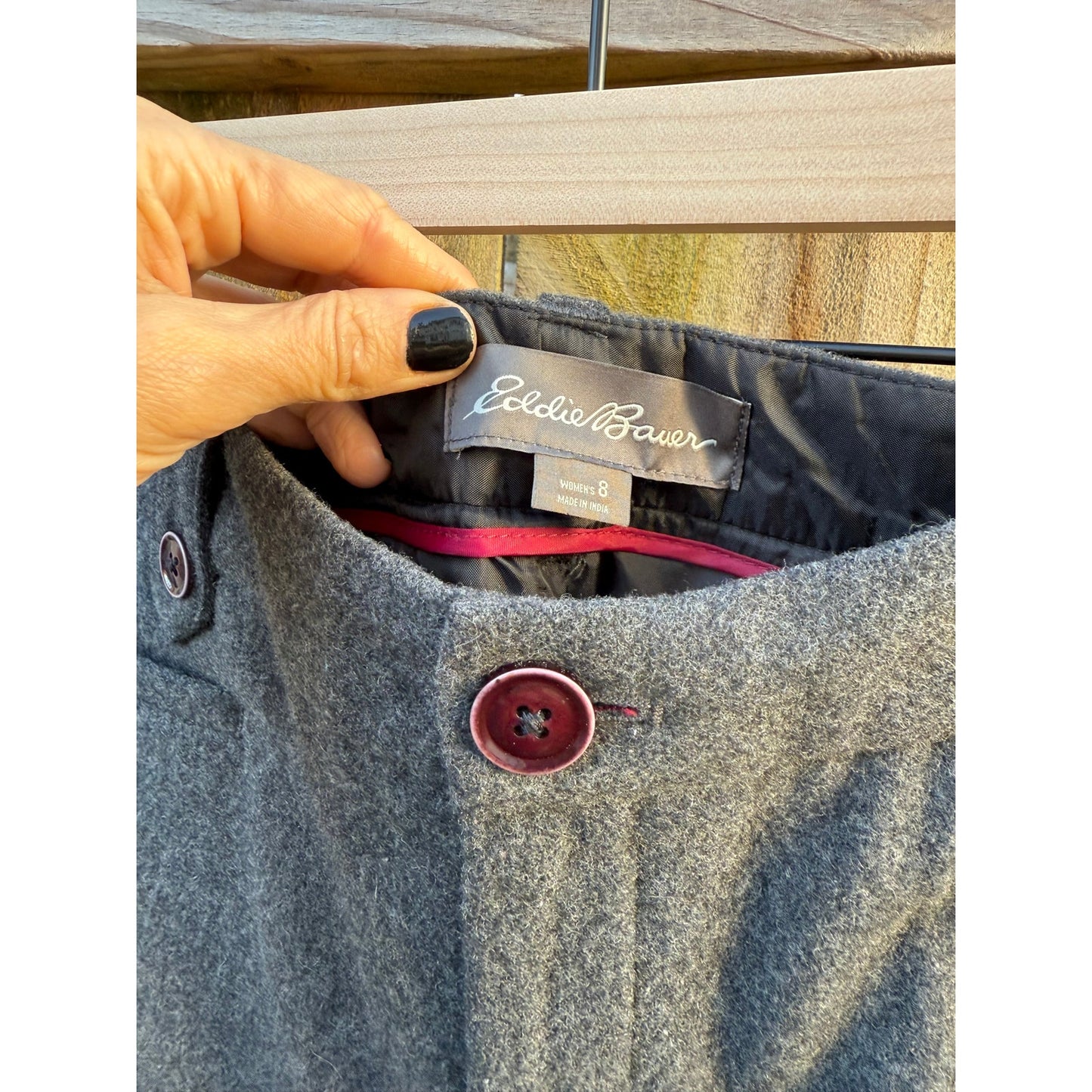 Vintage Charcoal Wool Mini Skirt Small