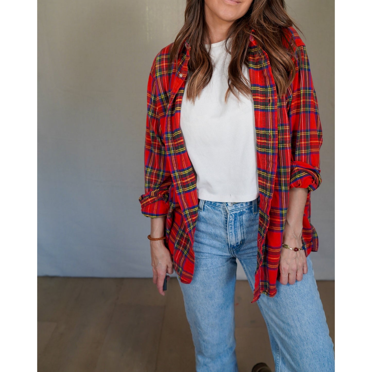Vintage L.L. Bean Red Tartan Flannel / Made in USA / Classic Plaid Shirt