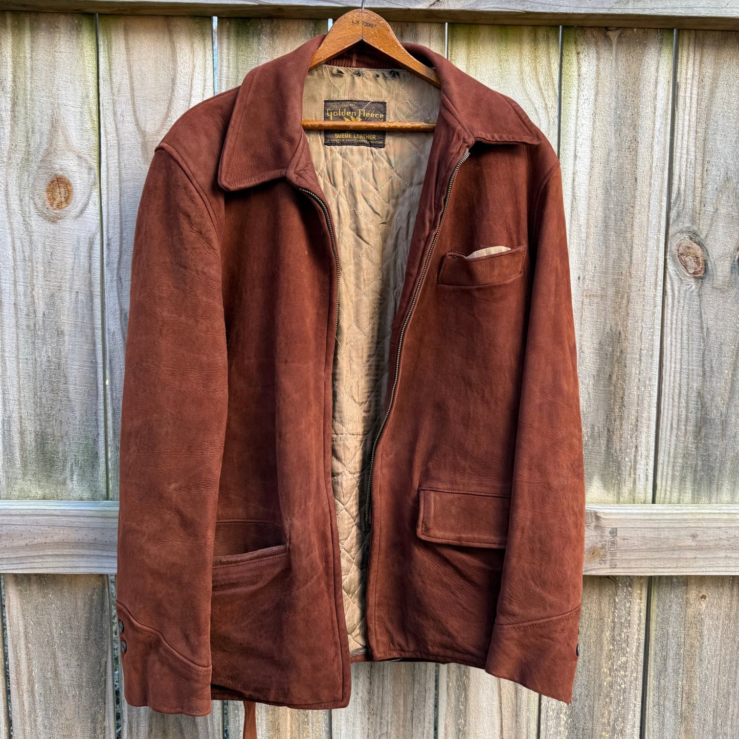 Vintage Golden Fleece Tobacco Suede Jacket