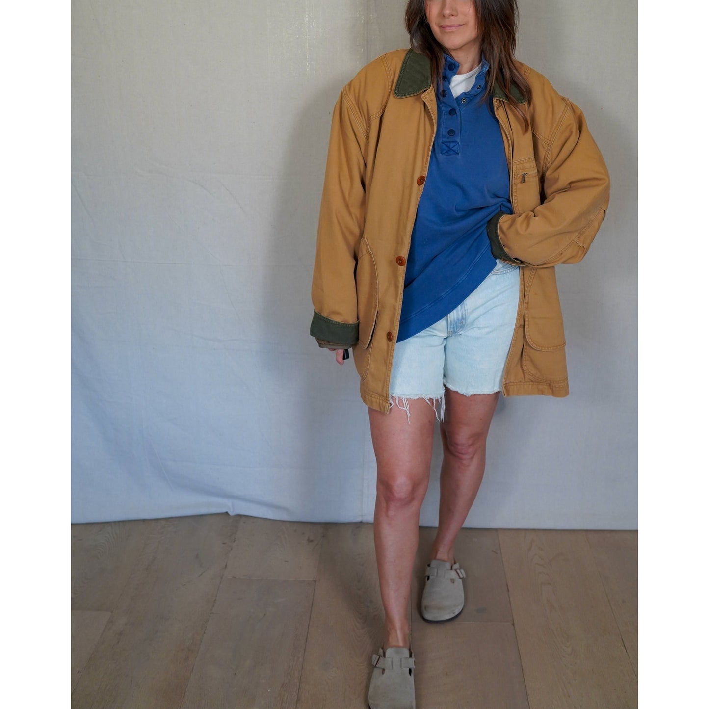 L.L.Bean Barn Coat / Canvas Chore Jacket / Corduroy Collar Workwear Jacket