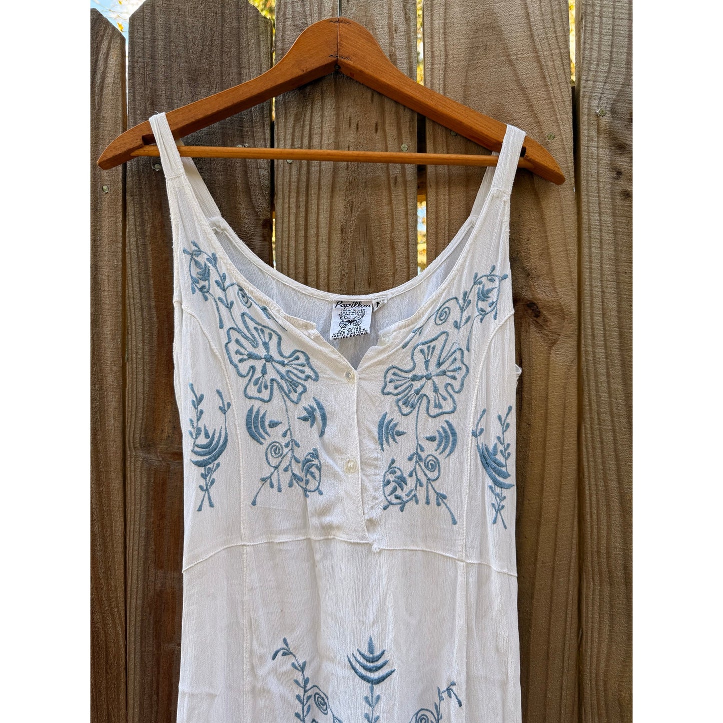 Y2K Coastal Cowboy White Embroidered Maxi Dress