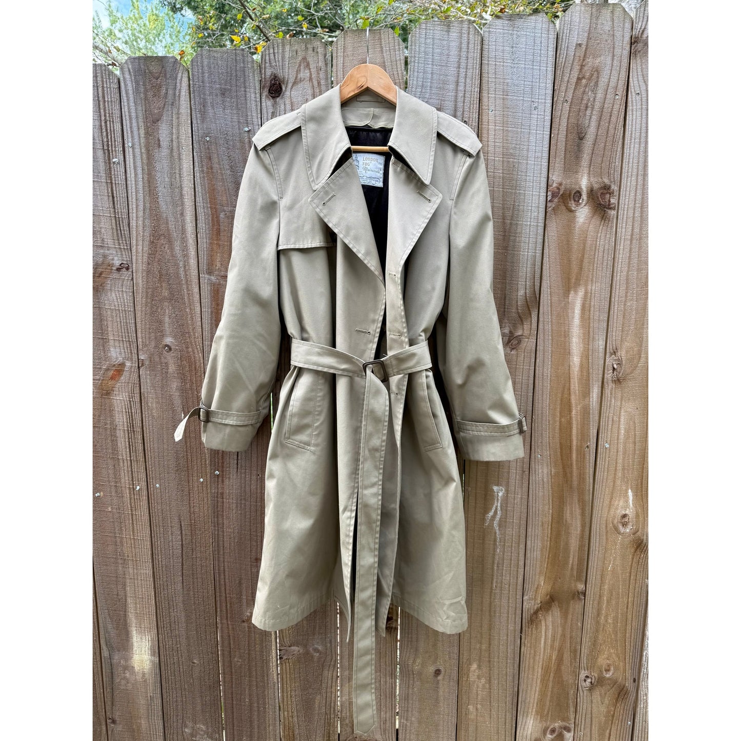 Vintage 90s London Fog Trench Coat - khaki