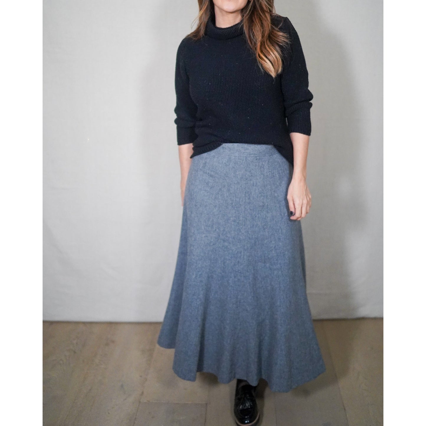 Vintage Ghooki Wool A-Line Midi Skirt