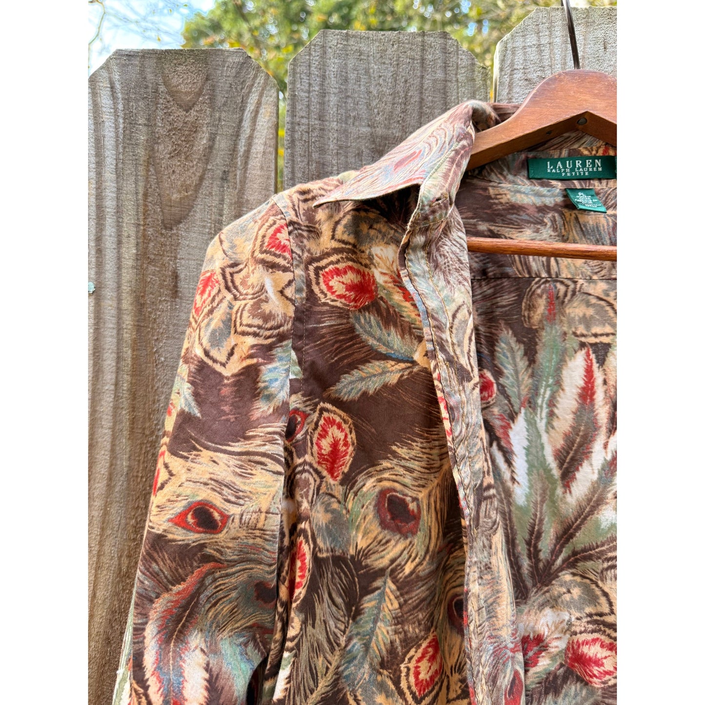 Vintage Ralph Lauren Feather Print Button-Down Shirt / Western