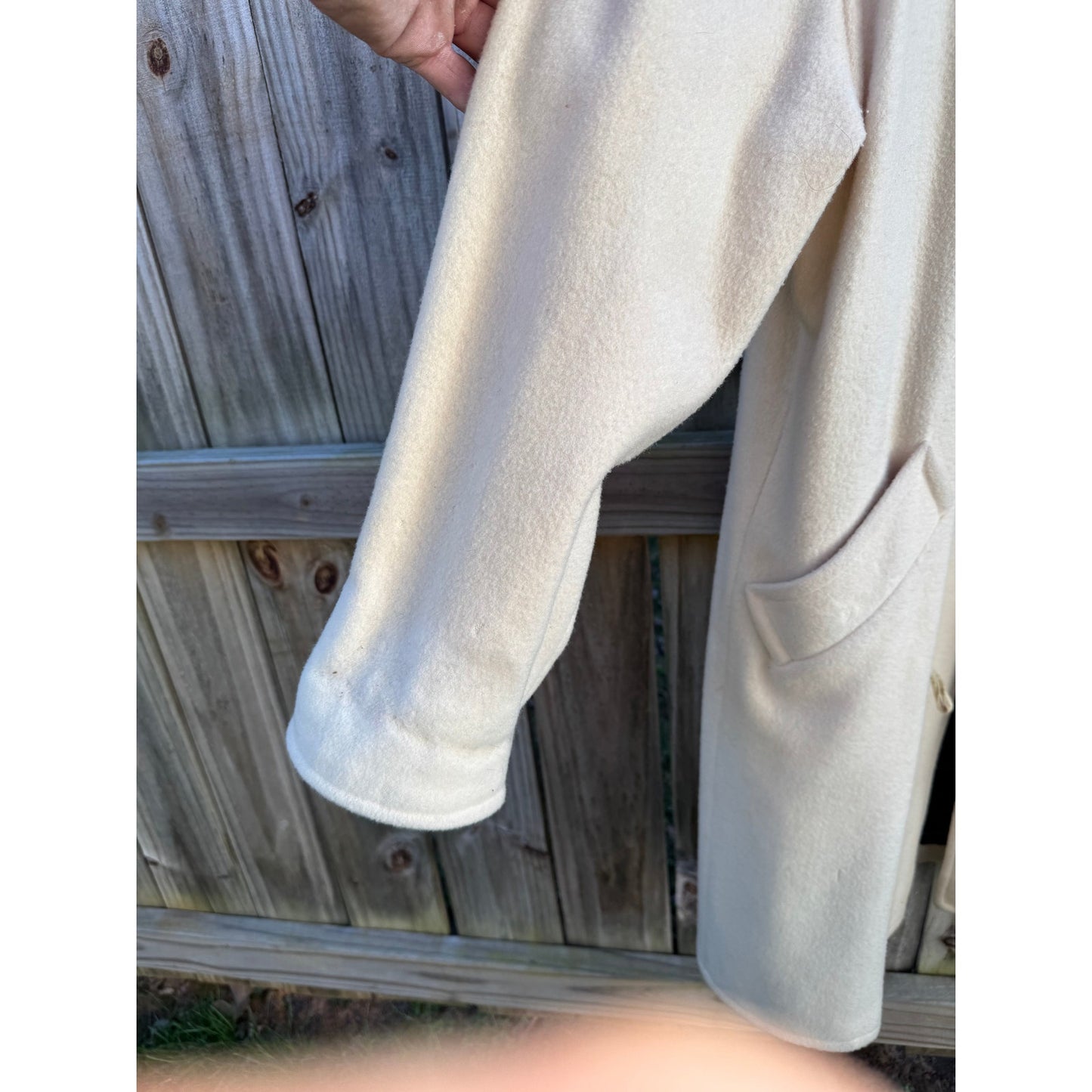 Vintage J.G. Hook Wool Duffle Coat Cream – Toggle Coat, Plaid Lined, Oversized Minimal, USA Made