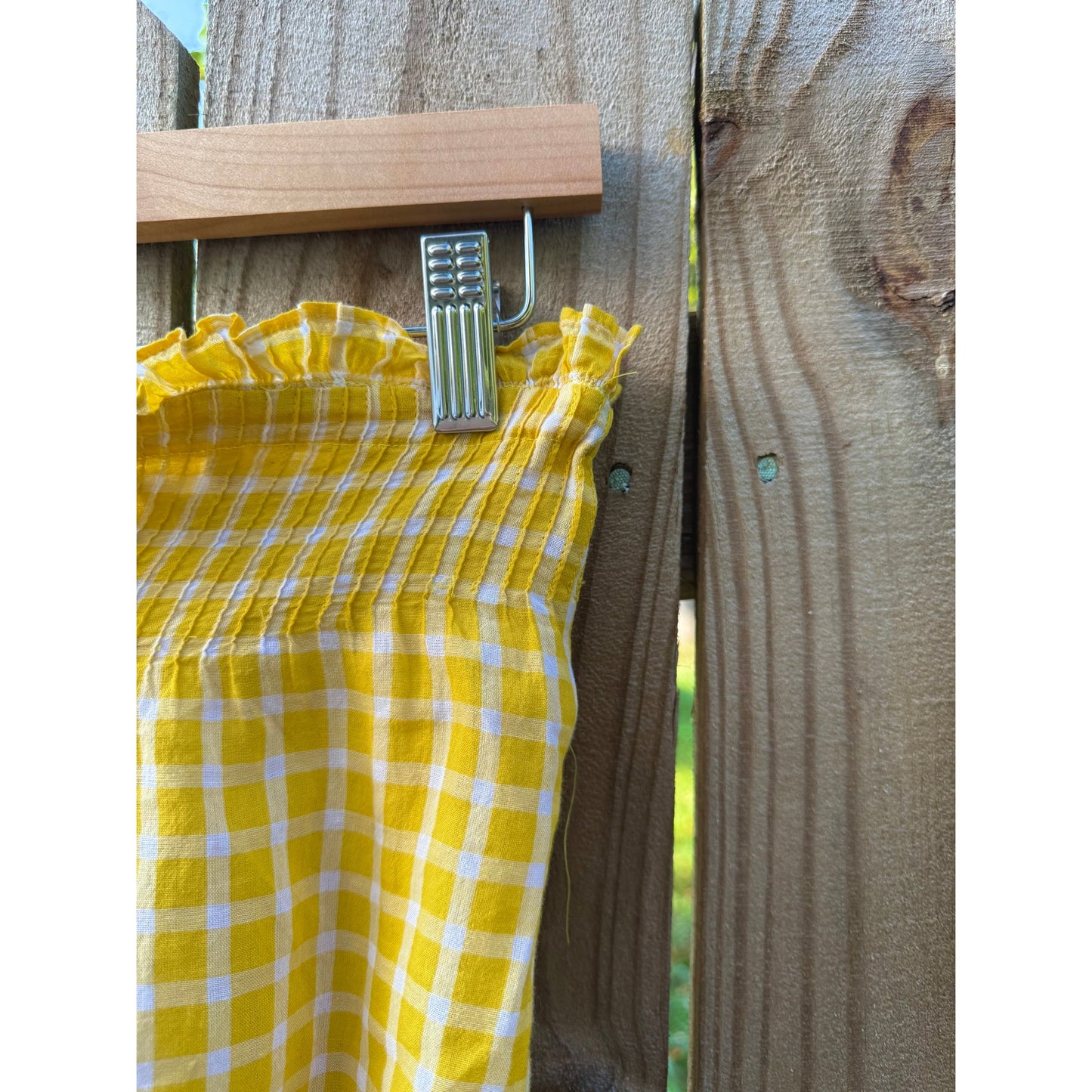Sunny Yellow Gingham Crop Top – Pin-Tucked One of a Kind
